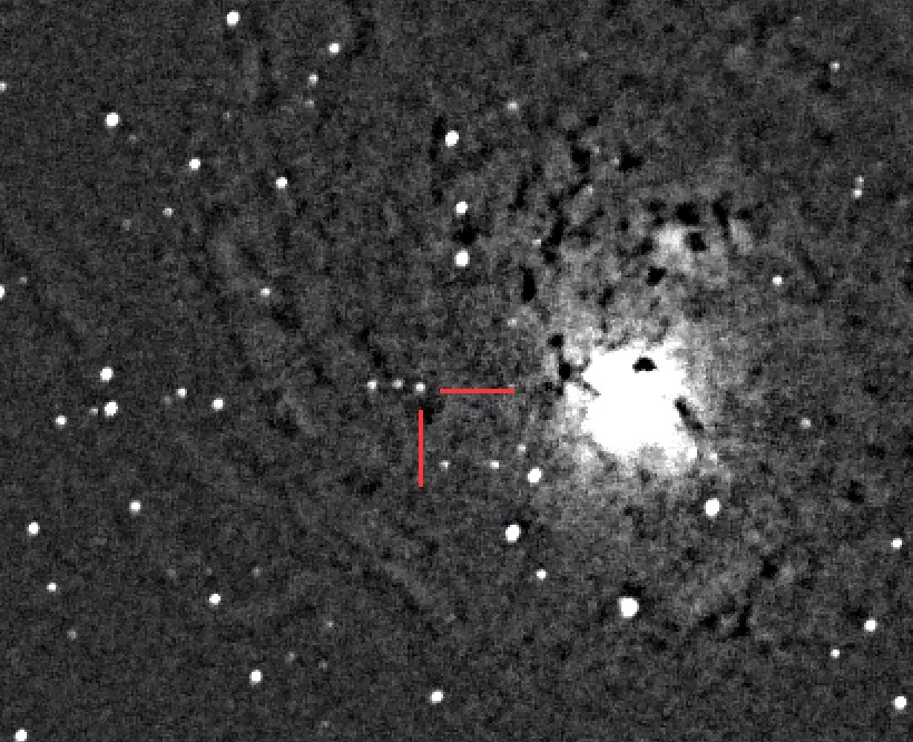 Black and white image of discovery of recurrent supernova